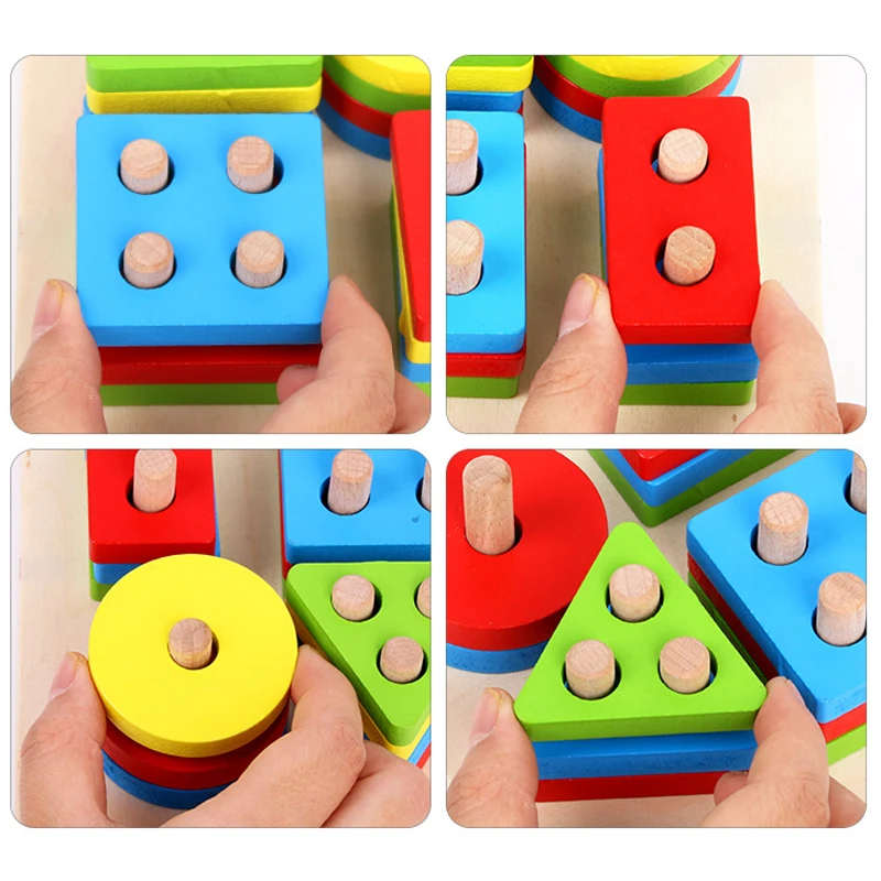 Montessori Žaislai Švietimo Medinių Žaislų Vaikams Ankstyvo Mokymosi Pratybų Hands-on galimybė Geometrines Figūras Atitikimo Žaidimai