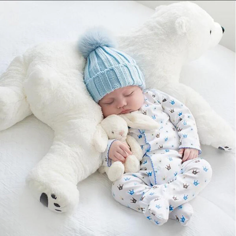 Kūdikių Įdaryti Pliušas Gyvūnams Žaislą Dovanų Pagalvė Polar Bear Kawaii Pliušinis Baby Vaikiški Žaislai, Vaikų Kambario Dekoracija Lėlės Dovana