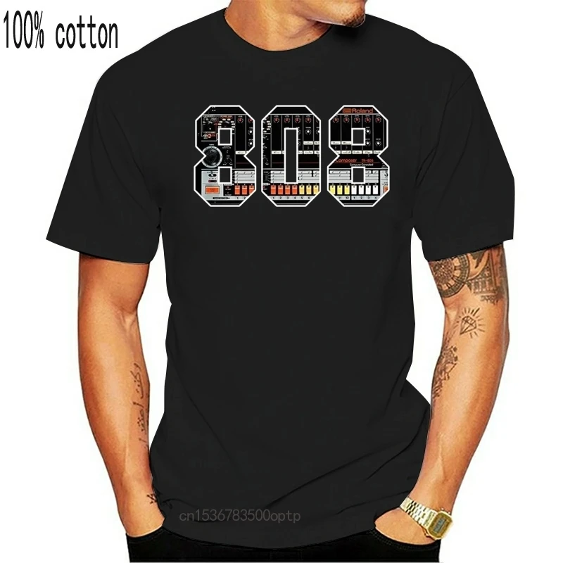 Marškinėliai ROLAND TR808 BLACK T-Shirt BŪGNO RŪGŠTIES BASSLINE SYNTH AKAI TECHNICS 