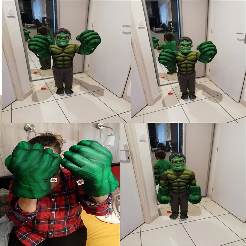 2vnt ir Suaugęs, ir Vaikas Superhero Hulk Pliušinis Pirštinės Cosplay Vaikų Helovinas Šalis Fantazijos Rekvizitai Priedai