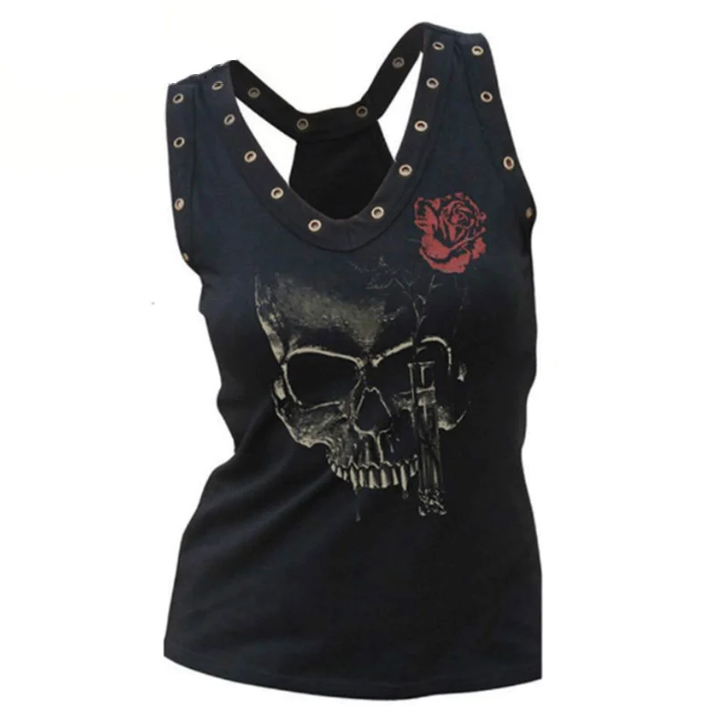 Tuščiaviduriai Iš Moterų Kaukolės Galvą 3d Atspausdintas T Shirts Blusa Hip-Hop Vasarą V-neck Tee Marškinėliai Femme Punk Stiliaus Skylę Viršūnes Pigūs Drabužiai