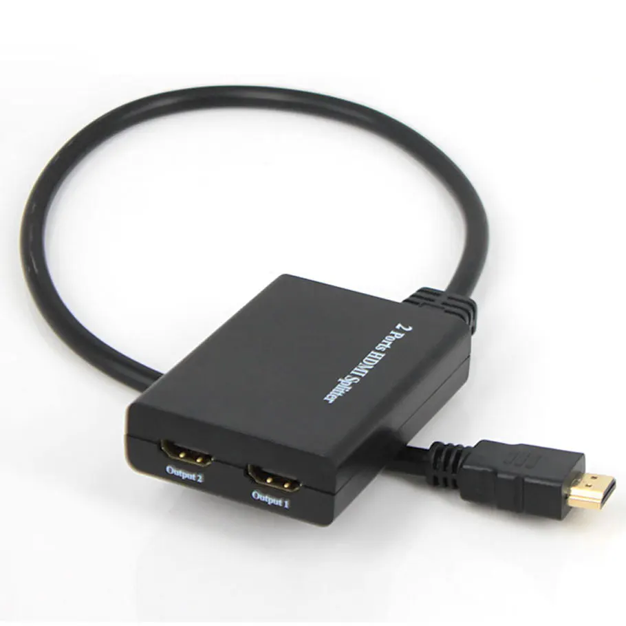 Full 1080P HDMI Splitter 1X2 Uostų 50CM HDCP HDMI 1.4 3D Vaizdo Su DC5V/1A USB Maitinimo Adapteris HDMI Stiprintuvo Splitter Cable