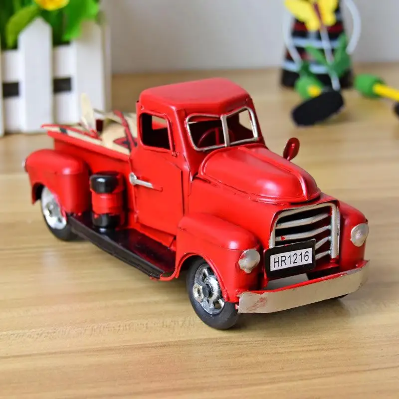 Dreamburgh Derliaus Raudona Metalo Sunkvežimių Diecast Modelis Velykų Ornamentu Vaikai Geriausių Dovanų, Žaislų Lentelės Viršuje Dekoro Kaimiškas Dekoracija Namuose