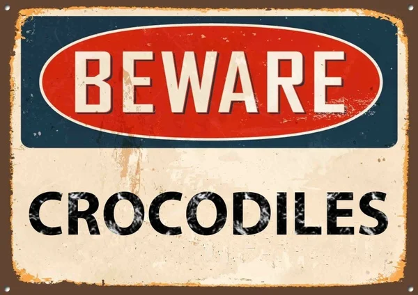 Saugokitės Krokodilai Metalo Pasirašyti Vintage Stiliaus Sode Sienos Duris Mesti Apnašas 501