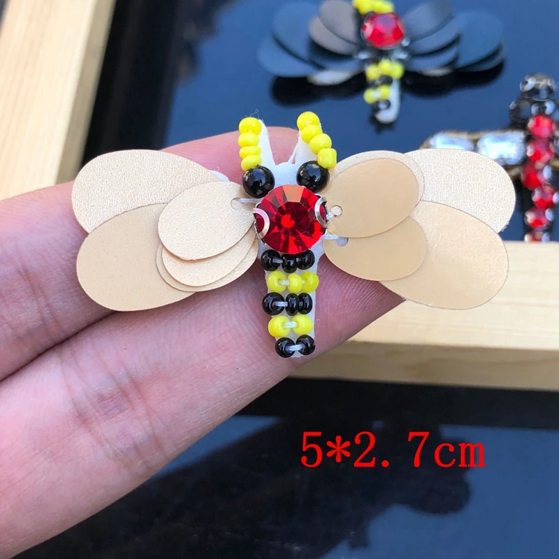 Puošnios blizgančiais dragonfly pleistras diamond 3D pleistras nėrinių aplikacijos plaukų 