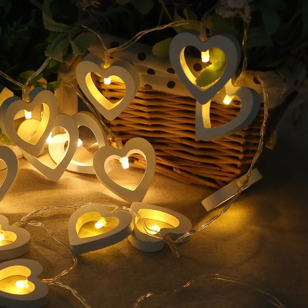 10leds/20leds Mediniai Širdies LED String Žibintai Romantiškas Valentino Diena Pasakų Žibintai Atostogų Kalėdų Vestuvių Led Žibintai ir Dekoro