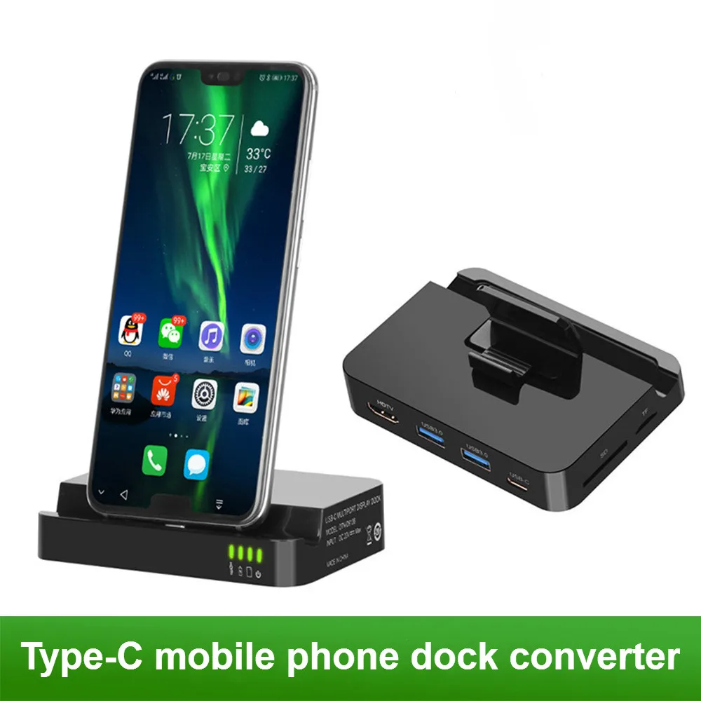 C tipo Telefono Docking Station Turėtojas USB-C, HDMI, SD, USB Doko, Maitinimo Adapteris, Skirtas 
