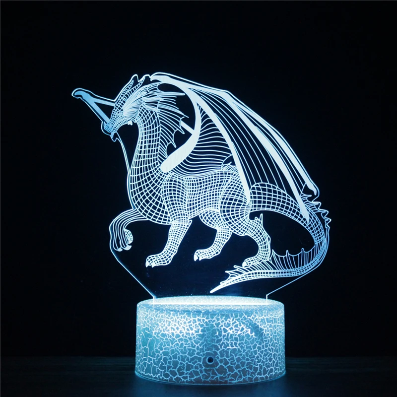 LED 3D Lempos Rytų Drakonas Rytų Charizard naktinė lempa Akrilo Naktį Šviesos Šviesulys Touch Tolimosios Žibintų Šviesos Vaikai Apdaila