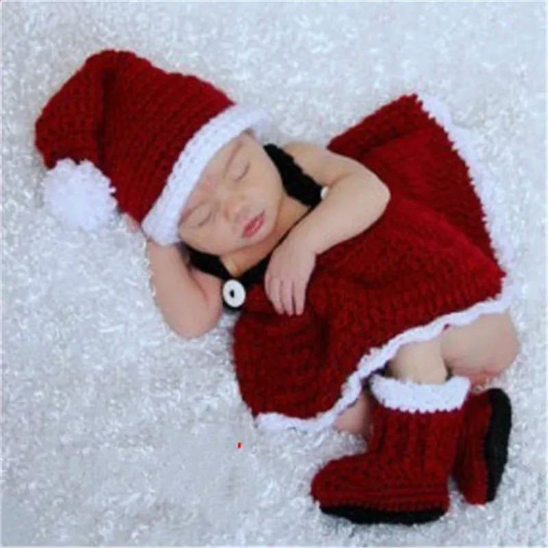 Naujagimio Fotografijos Rekvizitai Kalėdų Santa Claus Kūdikių Drabužiai Nustatyti Mielas Kūdikis Skrybėlę Priedai Photographie Kūdikių