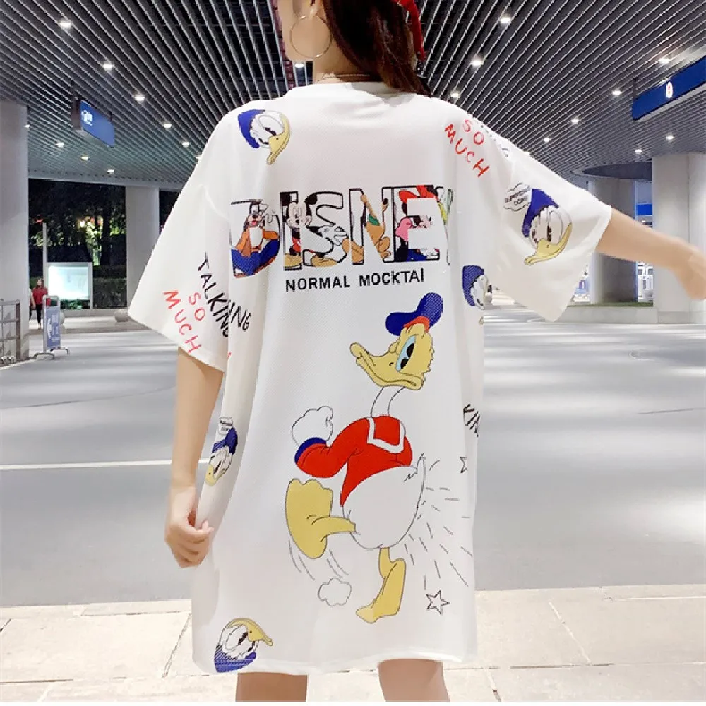 S-4XL Disney Moterų Moterų marškinėliai Mickey Minnie Mouse Viršūnes Plius Dydis ančiukas Donaldas Goofy marškinėliai Vasarą Laisvi Naujas Tees Drabužiai