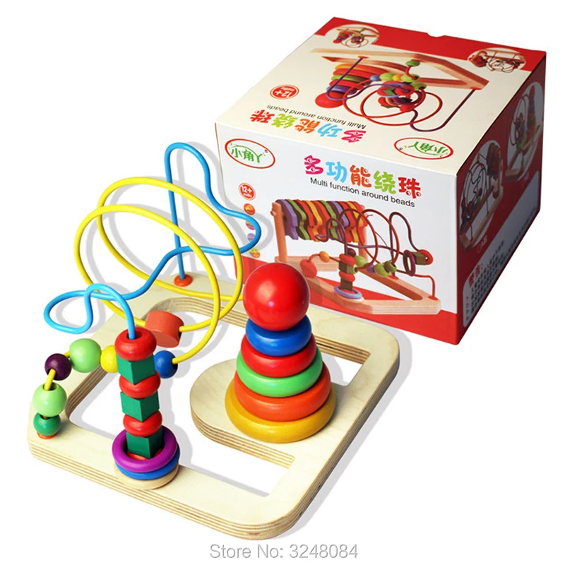 New1 Nustatyti, Medinės Montessori Žaislai Skaičiavimo Ratą Granulių Abacus Laido Spalva Roller Labirintas Kūdikių Vaikai Medinis Žaislas Žaislas Vaikams, Dovana
