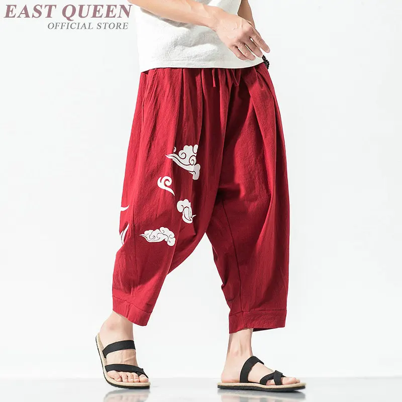 Tradicinės Kinų Kelnės Streetwear Medvilnės Skalbiniai Haremas Mens Kanapių Drabužių Japonų Kimono Kelnės Kelnės Kimono Kelnės KK2866