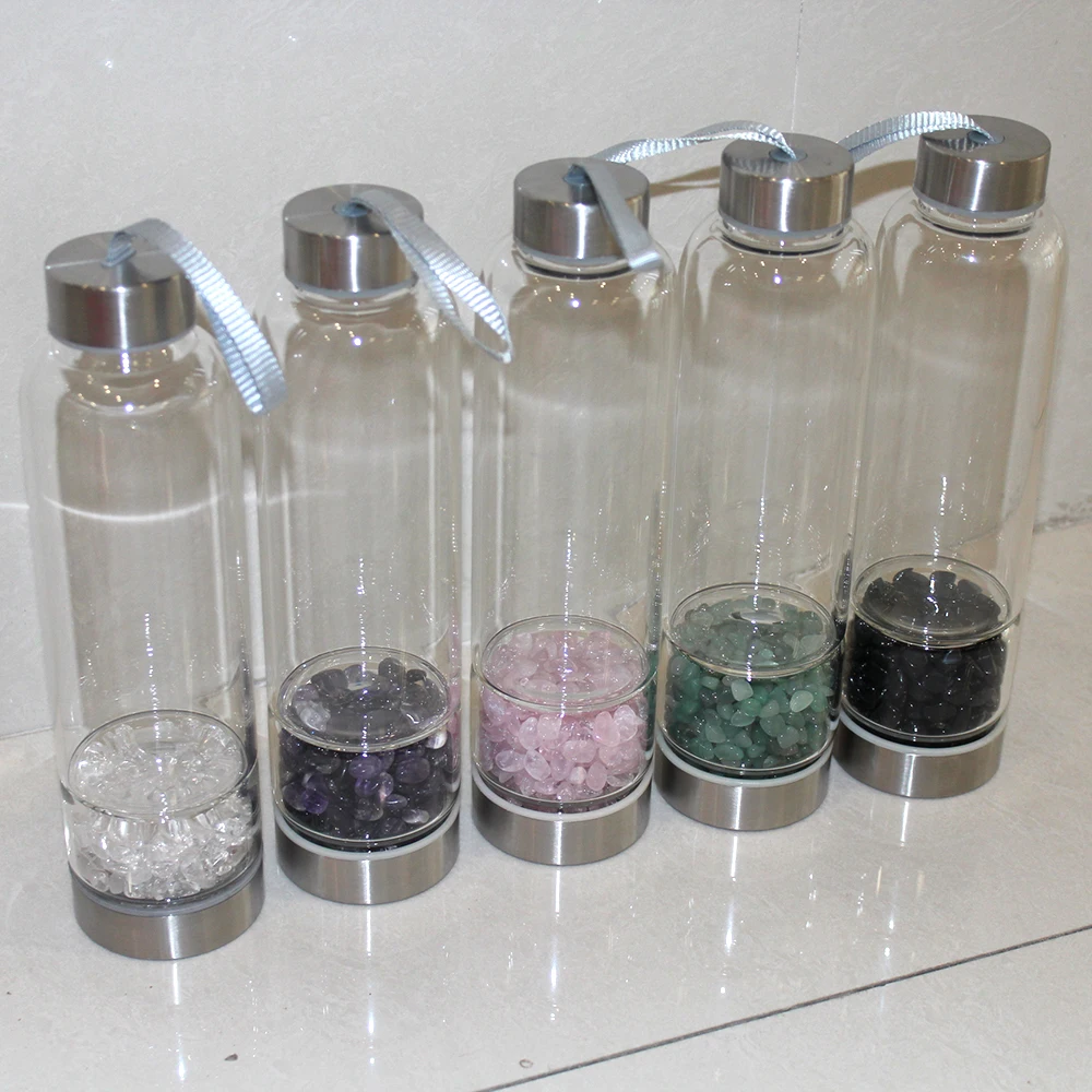 Naujas Produktas, Kristalinis Kvarcas Butelis Akmuo, Stiklo vandens butelių Hidroterapija Sveikatos taurės Perlas vandens butelis Energijos butelį dovanos