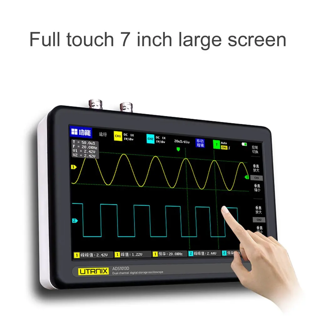 2 Kanalų 100MS/s MINI Nano1013D Profesionalus Nešiojamų Skaitmeninių Oscilloscope Skaitmeninis Zondas Skaitmeninio Touch Tablet Oscilloscope