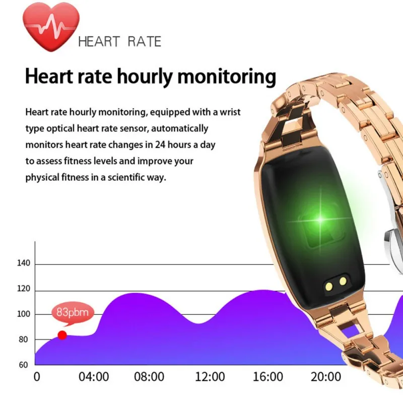 B72 Moterų Smart Žiūrėti IP67 atsparus Vandeniui Širdies ritmo Monitorius Fitneso Apyrankę Smartwatch 