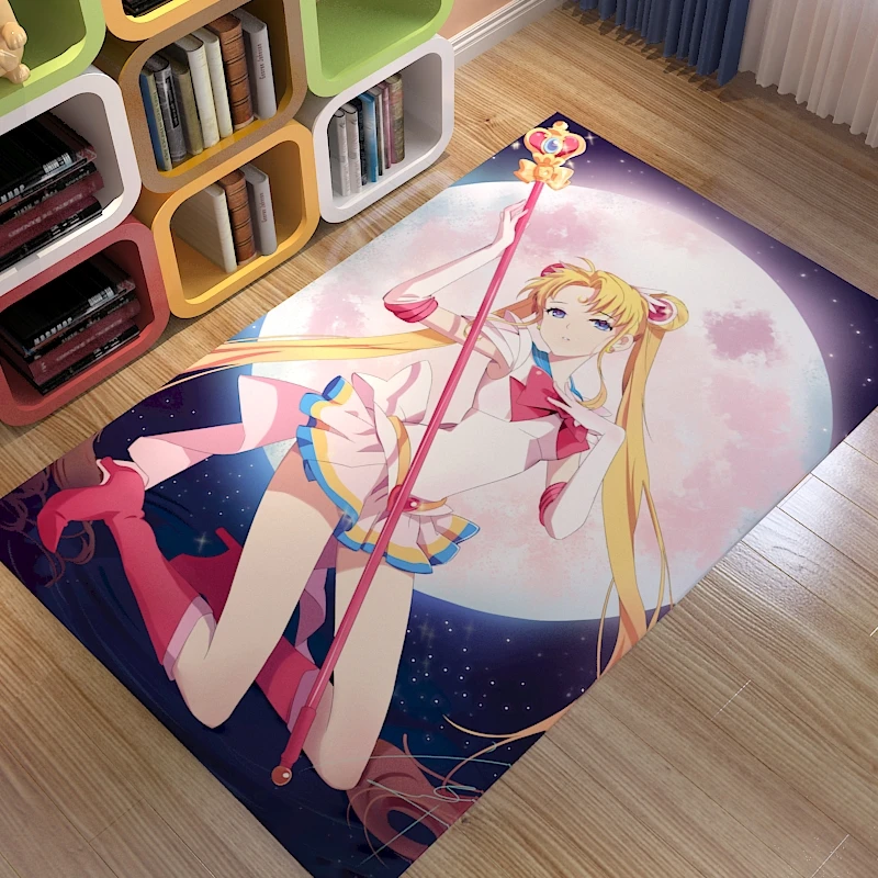 Japonijos Anime Sailor Moon Luna Katė Kilimų Namų Miegamąjį Kambarį Mados Słomianka Cartoon Stiliaus Kūdikių Nuskaitymo Kilimėlis Žaisti Kilimėliai