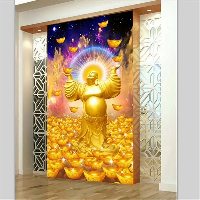 Beibehang Užsakymą tapetai, 3D foto freskomis Likimo Maitrėjos Budos Kinijos įstiklintas Kinijos įėjimo tapetai, 3d papel de parede