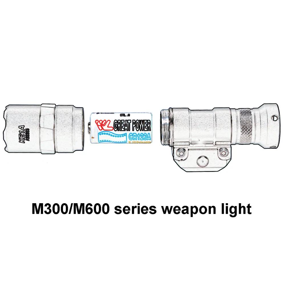 Taktinis M300 M300B MINI Skautų Šviesos Lauko Šautuvas Medžioklei Žibintuvėlis 400 liumenų Ginklas Šviesos diodų (LED) Lanterna