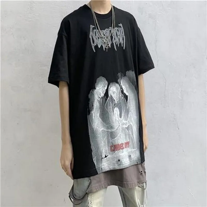 NiceMix harajuku bf stiliaus trumpomis rankovėmis drabužius moterims, hip-hop spausdinimo viršūnės t-shirt vasaros tees o-kaklo pora plius dydžio marškinėlius