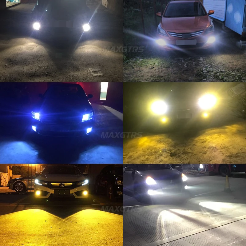 2x Strobe Mirgėjimo H8, H11 H16 JP Rūko Žibintai LED Lemputė 3030 Žetonų SMD Automobilio LED Žibintų Vairavimo Veikia Lempos Šviesos DRL Gold White