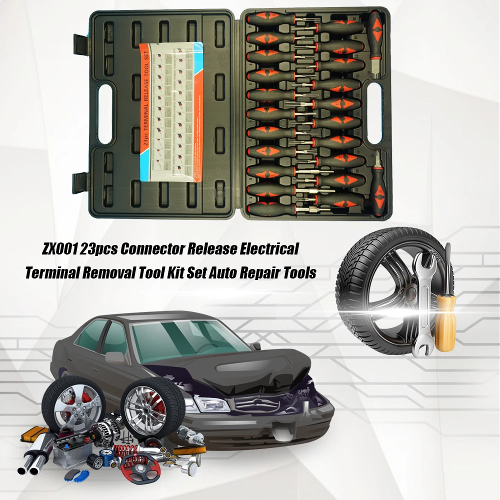 23pcs Auto Remonto Įrankių Elektros Terminalo Jungties Išleidimo Removal Tool Set Kit Auto Elektronikos Komponentų Išmontavimo Darbai
