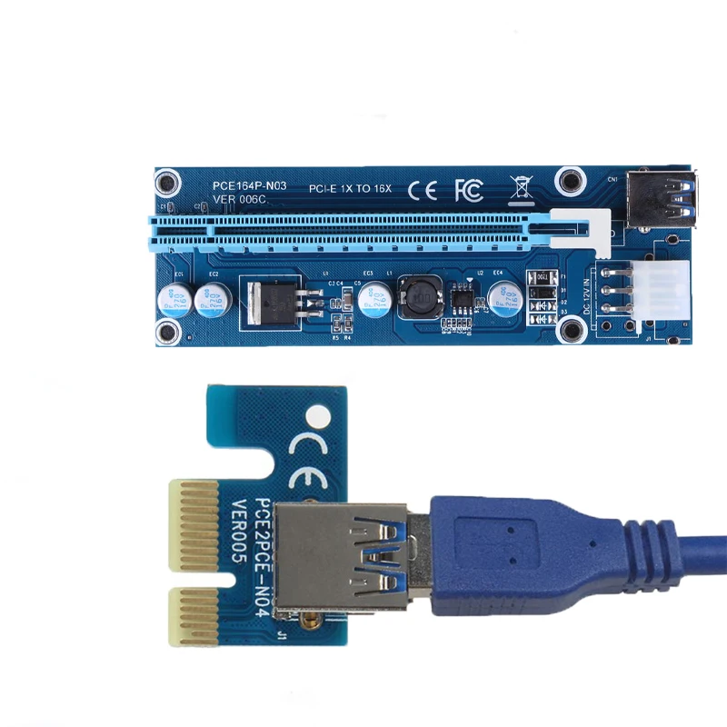 30 cm/60 cm USB 3.0 1x PCIe į 16x PCI Express Extender Riser Card su SATA 15pin į 6pin maitinimo kabelis bitcoin mining BTC