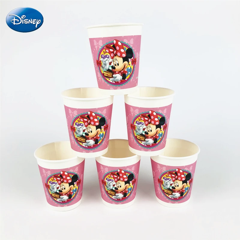 44Pcs Disney Minnie Mouse Vaikams Gimtadienio Indai, Puodeliai, Plokštės Servetėlės Baby Shower Dekoracija Šeima Šalies Prekių