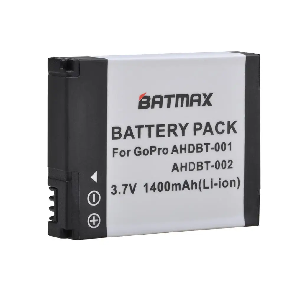 Batmax 1400mAh AHDBT-001 AHDBT-002 Baterija akku skirta GoPro HD Hero 1 2 Hero1 Hero2 Autosporto Naršyti Lauko 960 1080P Edition