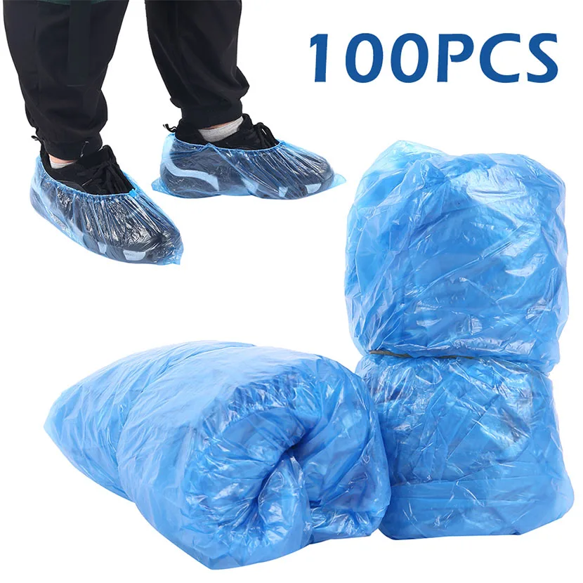 Karšto pardavimo mėlynos spalvos plastiko vienkartiniai kojų apima lauko vandeniui ir drėgmei atsparus dulkėms batų padengti storu ir dėvėti, atsparus