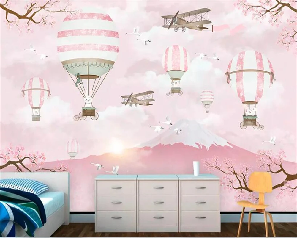 Beibehang sienos dokumentų namų dekoro Užsakymą vaikų kambario tapetai, cartoon karšto oro baliono fono sienos tėtis peint freskos 3d freskos