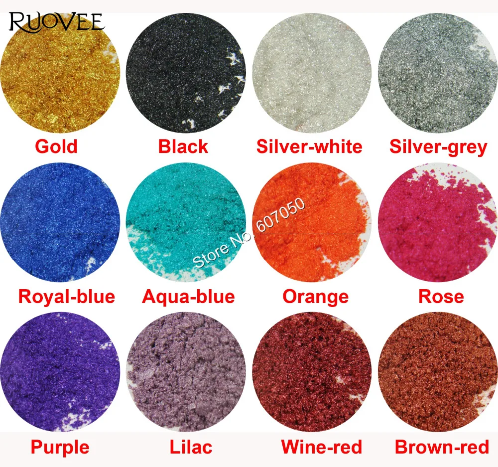 Sumaišykite 12Colors Natūralios Mineralinės Kosmetikos Klasės Žėručio Perlų Pigmentų Dulkės, Milteliai, skirti 