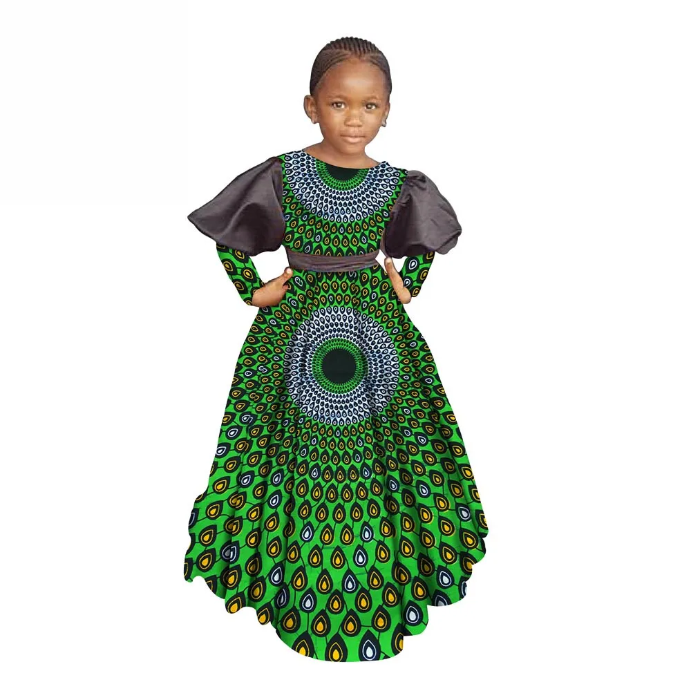 Afrikos Ankara Spausdinti Suknelės Mergaitėms Afrikos Stiliaus Drabužiai Vaikas Vaikų Šalis Drabužius Ilgai Tutu Sukneles S204021