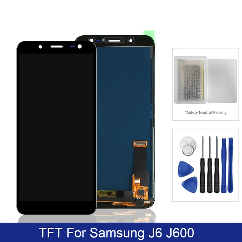 Samsung Galaxy J6 2018 LCD Ekranas Jutiklinis Ekranas skaitmeninis keitiklis Asamblėjos SM J600F J600 J 6 2018 600F SM-J600F Testas