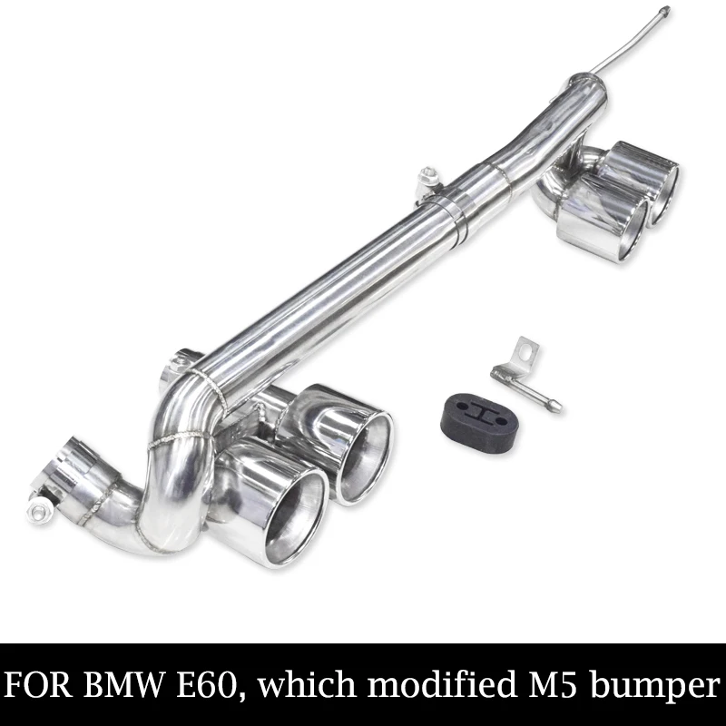 Geros kokybės 1 nustatyti keturi iš nerūdijančio plieno, anglies pluošto, automobilių dujų išmetimo duslintuvo patarimas pro išmetimo vamzdį BMW E60, kuris modifikuotas M5 bamperis