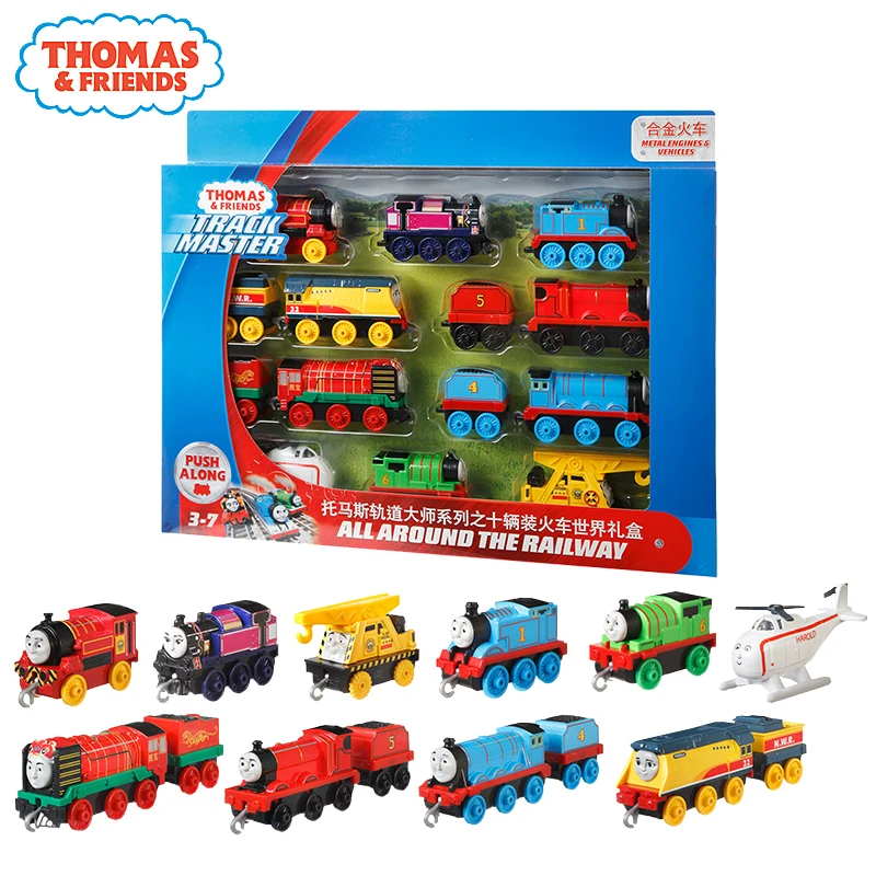 Originalus Thomas ir Draugai Trackmaster 10vnt Diecast Plastikiniai&Lydinio Traukinio Rinkinį, Žaislai Vaikams, Vaikams, Draugystės, Gimtadienio Dovanos