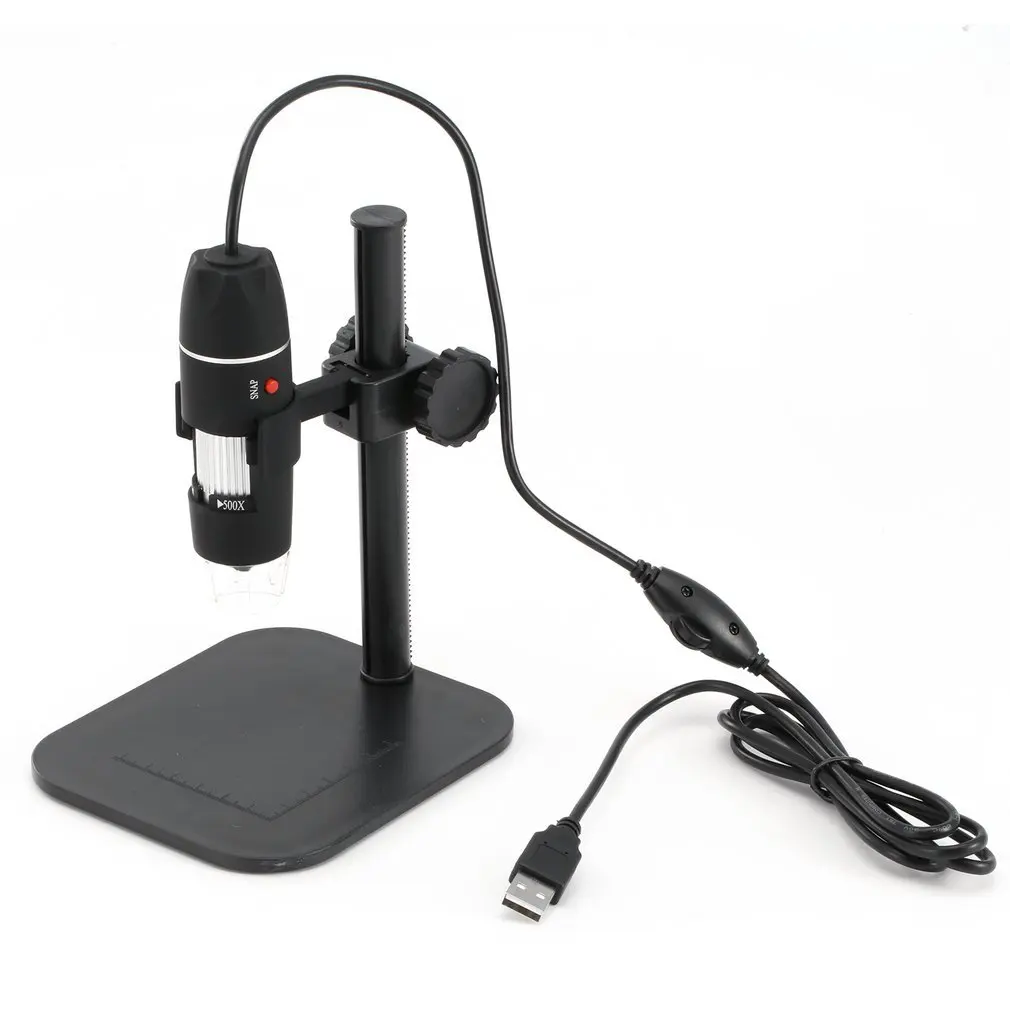 50X į 500X USB LED Skaitmeninis Elektroninis Mikroskopas didinamasis stiklas Fotoaparatas Juodas Praktinių Fotoaparato, Mikroskopo Endoskopą didinamasis stiklas