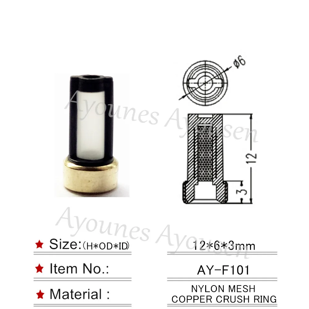 500pieces degalų įpurškimo filtro ASNU03C 11001 dydis 12*6*3mm, auto atsarginės dalys microfilter tinka bosch įpurškimo remontas(AY-F101)