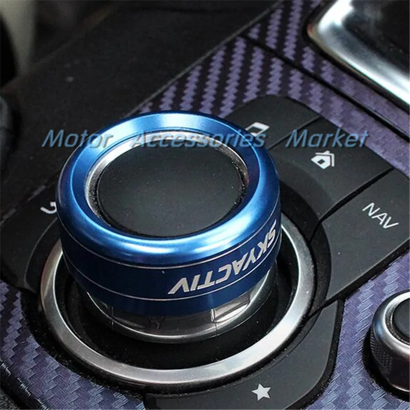 Naujas Aliuminio AUX Žiniasklaidos Kontrolės Padengti Žiedas Apdaila Už Mazda 3 6 CX-5 CX-9