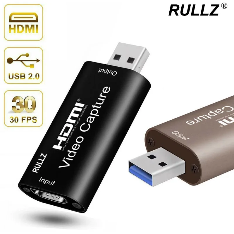 RULLZ Mini 4K USB 2.0 3.0 HDMI Video Capture Card 1080P 60FPS Plokšte, Telefono, Kompiuterinių Žaidimų Įrašymas Box Live Transliacijos Transliacijos