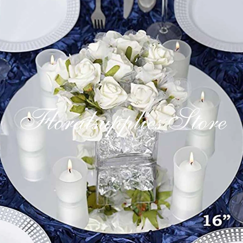Vestuvių dekoravimas stalo centerpieces akrilo veidrodis žvakė plokštės turas/kvadratinis veidrodis dėklas mariage stalo puošmena apdaila
