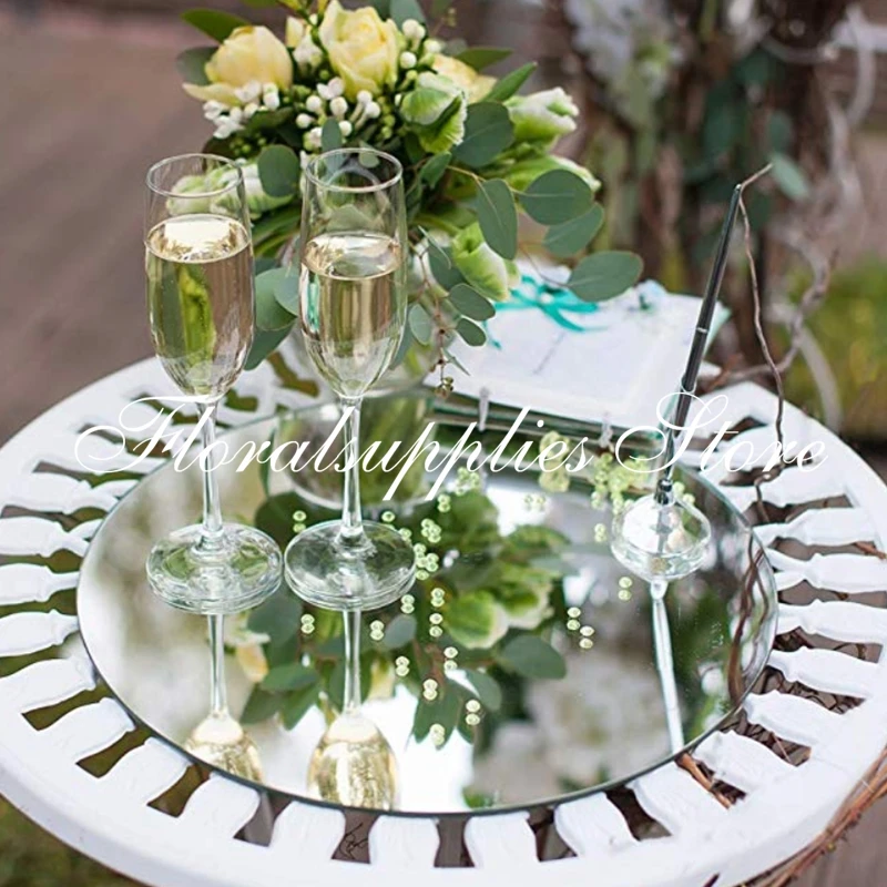 Vestuvių dekoravimas stalo centerpieces akrilo veidrodis žvakė plokštės turas/kvadratinis veidrodis dėklas mariage stalo puošmena apdaila