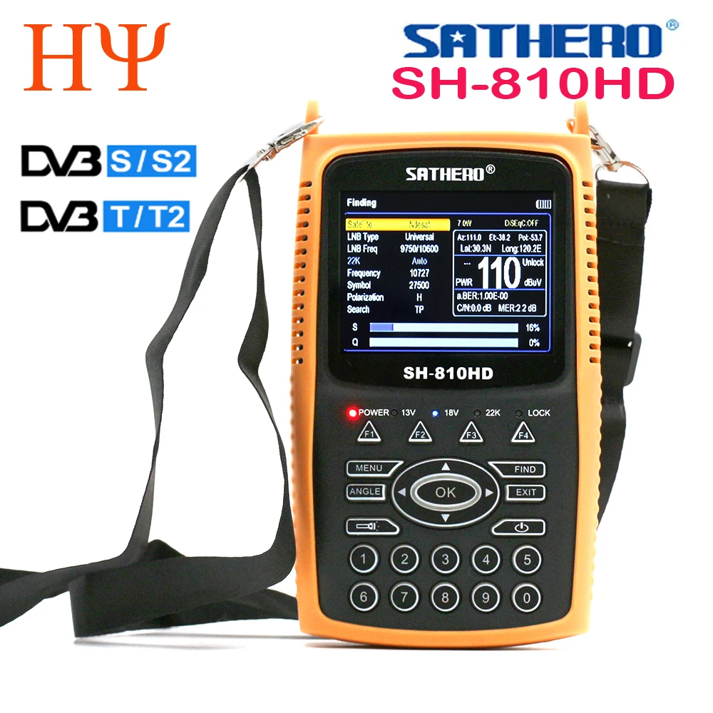 Sathero SH-810HD DVB-S2 & DVB-T2 Combo Skaitmeninis Signalų Ieškiklis Paramos CCTV 3.5 colių TFT LCD Ekranas 8PSK 16APSK Skaitmeninis Matuoklis 810H
