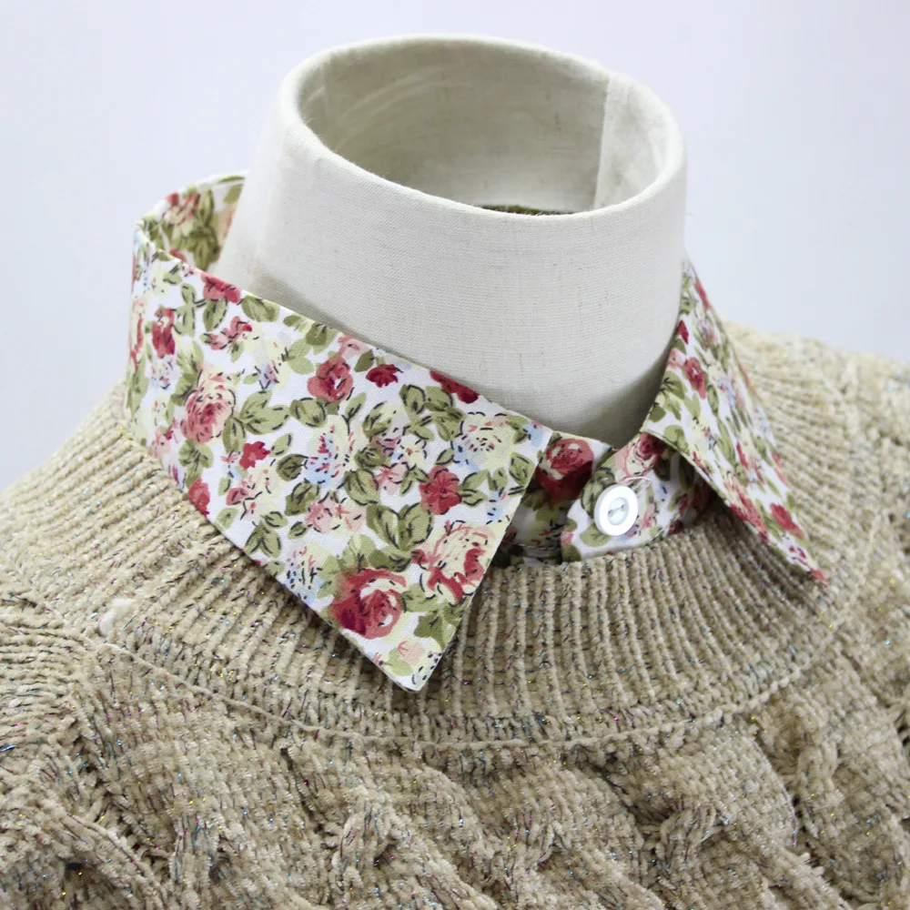 Sielovados mažas Moterų Lape Medvilnė, apykaklės megztinis paukščių dekoratyvinis marškinėliai Sielovados mažų gėlių medvilnės marškinėliai apykaklės, dekoratyvinis