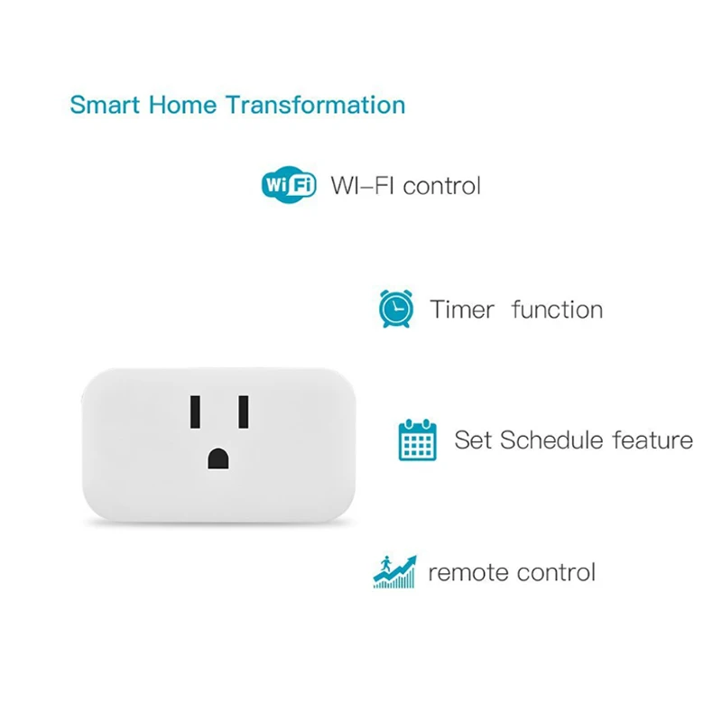 Smart MUMS Prijungti WiFi Lizdo Dirba su Alexa, Google Namuose,su Nuotolinio Valdymo Laikmačio Funkcija,4 Paketas