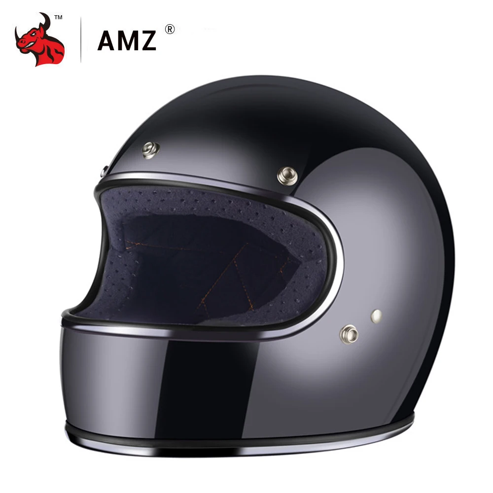 AMZ Motociklo Šalmas Vintage Retro Moto Šalmas Atidaryti Veido Kasko Casque Vasaros Vyrų Cascos Para Moto Su Vidinis Saulės Skydelis DOT