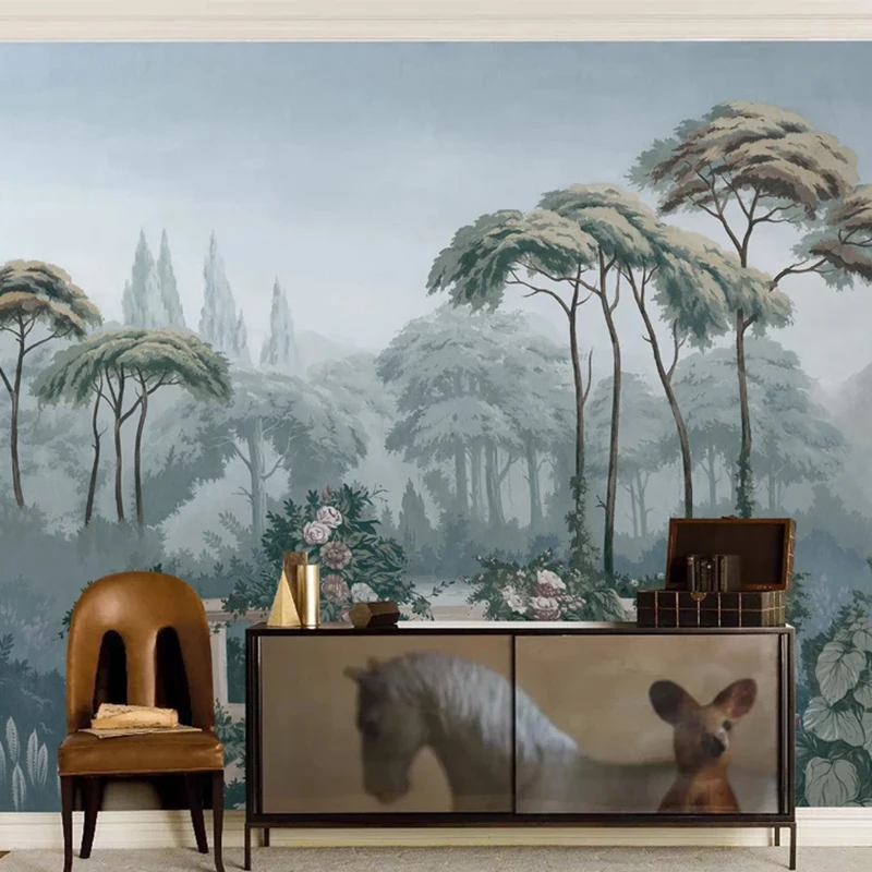 Beibehang užsakymą papel de parede 3D foto tapetai, freskos Europos retro linijos atogrąžų džiunglių TELEVIZIJA fone sienų apdaila