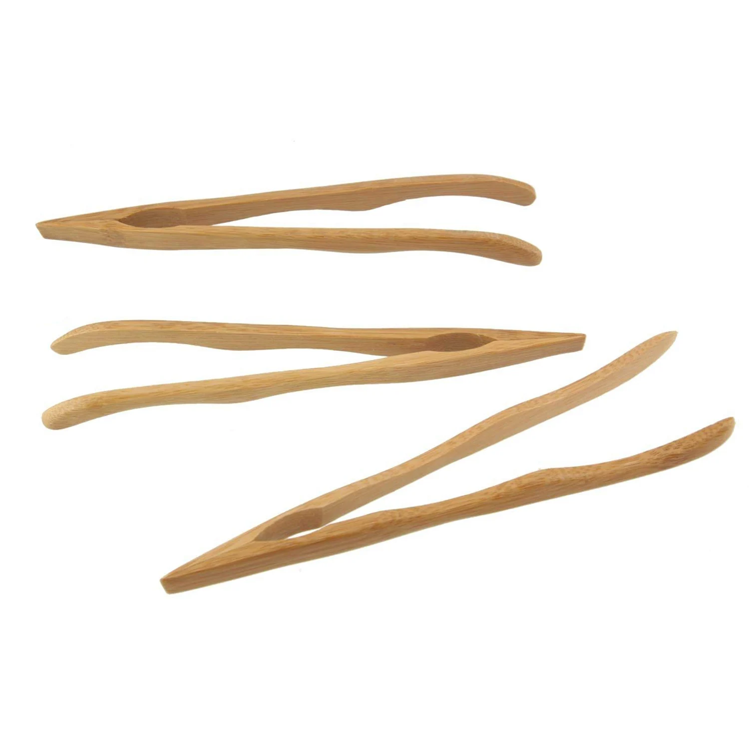 Karšto Pardavimo 16cm Daugkartinio naudojimo Bambuko Žnyplės, Lenktas Ginklų, medienos spalva - 10 Vienetų - Taurę Žnyplės