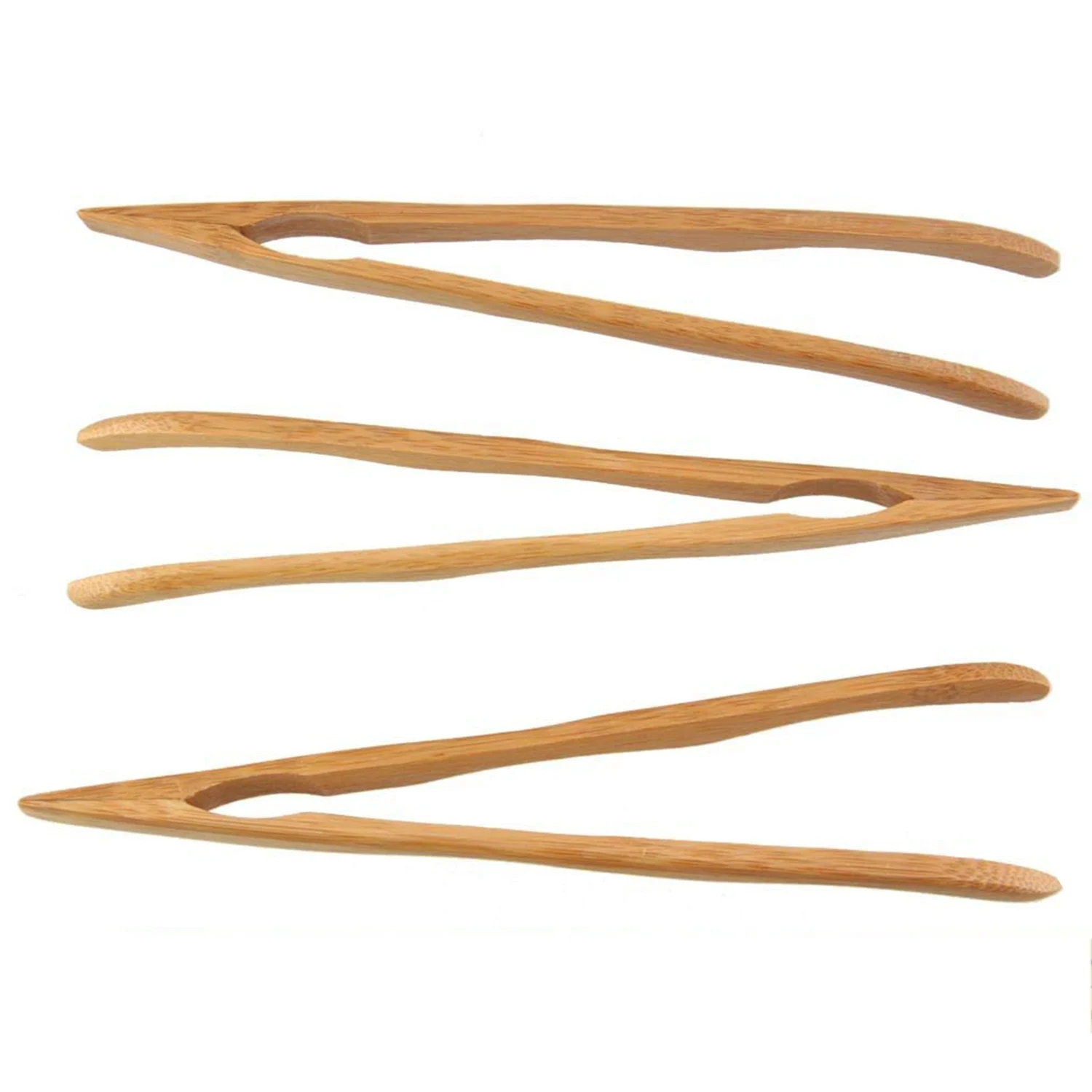 Karšto Pardavimo 16cm Daugkartinio naudojimo Bambuko Žnyplės, Lenktas Ginklų, medienos spalva - 10 Vienetų - Taurę Žnyplės