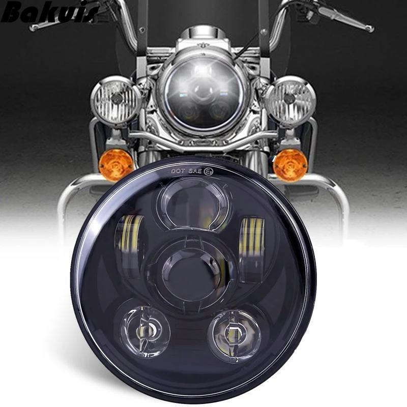 LED 5.75 5 3/4 Motociklo Projektoriaus Lemputė, priekinis žibintas Healamp 12V DC DOT E9 variklinių motociklas