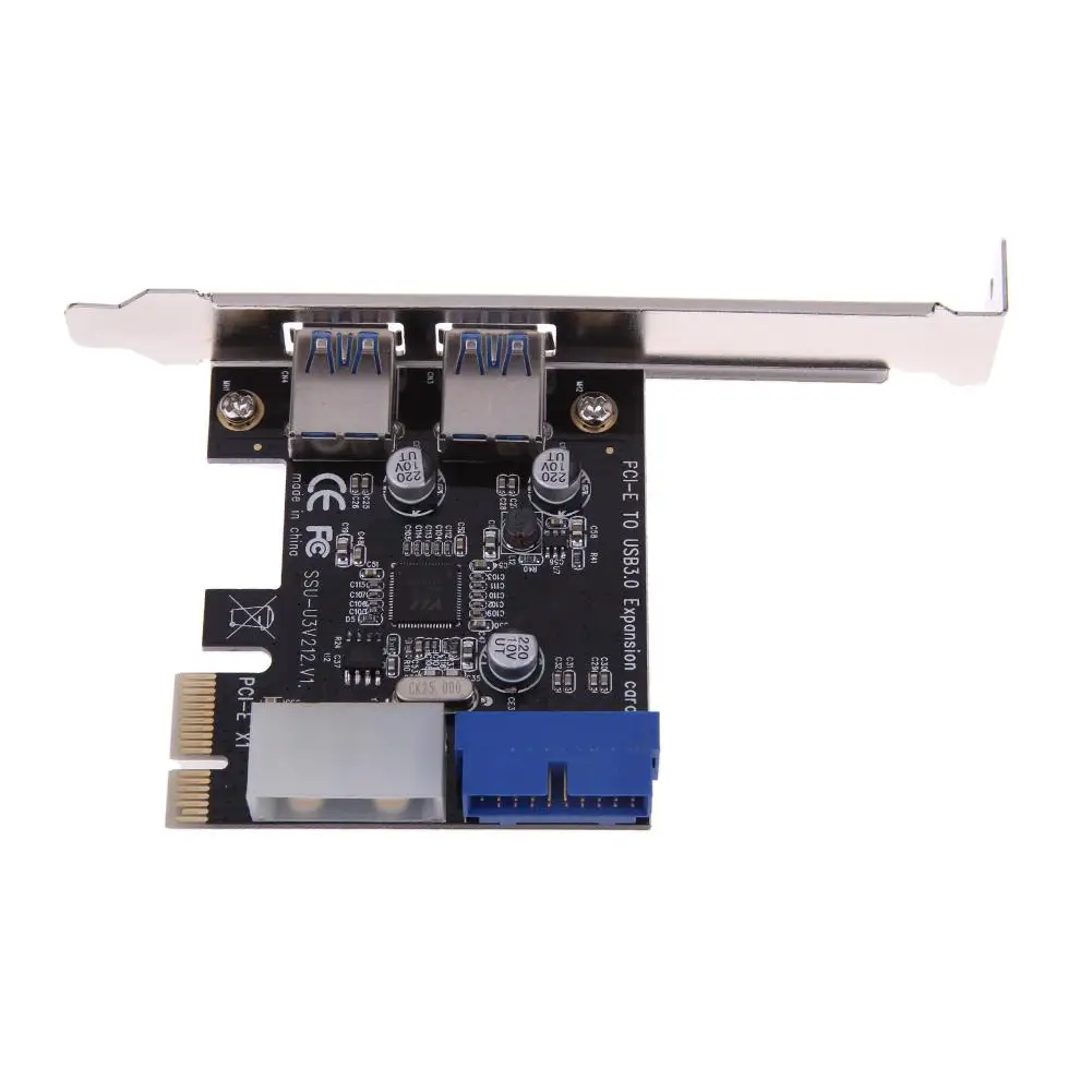 Išorės 2Port USB3.0 + Vidaus 19Pin Antraštė PCIe Card 4Pin IDE Maitinimo Jungtis Bitcoin Litecoin Už BTC Kasyba